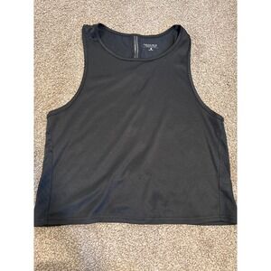 Seduka Tank Top Womens Medium Black Excellent Performance Activewear Mesh Stripe